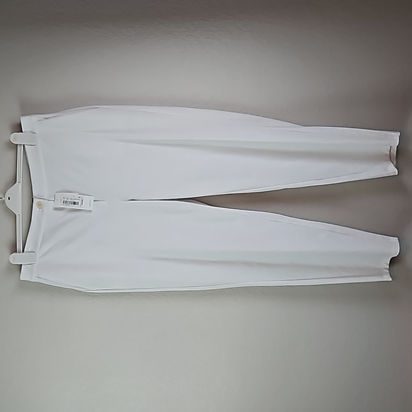Eileen Fisher | NWT Women's White Cotton Blend Ponte High Waist Ankle Pants  XL - Picture 2 of 10